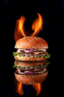 Big And Tasty Burger For Restaurant Menu33 Stock Photo