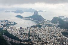 Rio De Janeiro - View Of Botafogo Bay And Sugarloaf Mountain Stock Photography