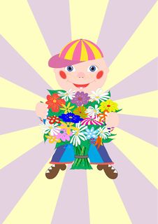 Boy With Flowers Royalty Free Stock Photos Boy With Flowers Royalty Free Stock Photos