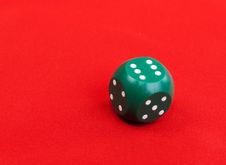 Green Plastic Dice Royalty Free Stock Photography