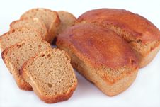 Fresh Baked Homemade Rye Bread Isolated On White B Stock Photos