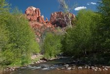 Cathedral Rock At Red Rock Crossing, Sedona, AZ Royalty Free Stock Images Cathedral Rock At Red Rock Crossing, Sedona, AZ Royalty Free Stock Images