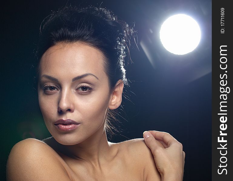 Portrait of caucasian young woman with beautiful brown eyes. Portrait of caucasian young woman with beautiful brown eyes