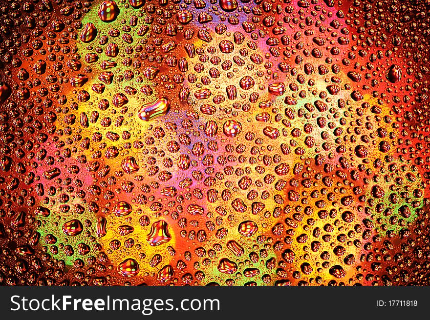 Color background with water drop. Rain drop on the glass