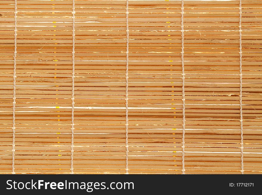 Texture of Wooden mat in the temple hall, Thailand