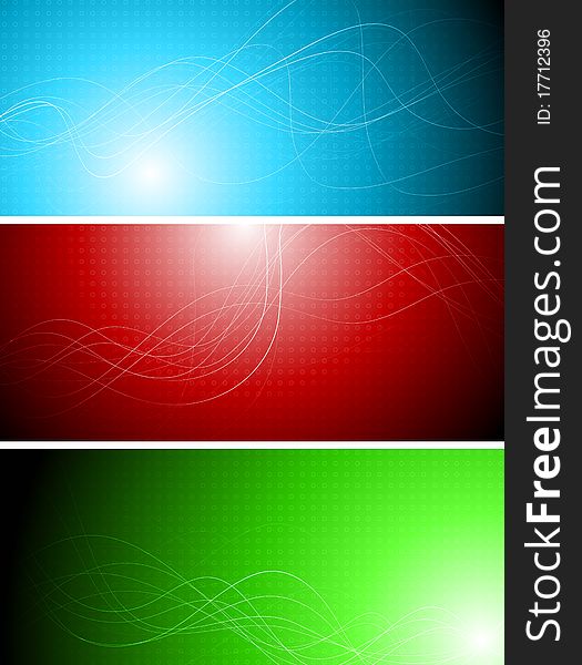 Set of abstract wavy banners. Set of abstract wavy banners