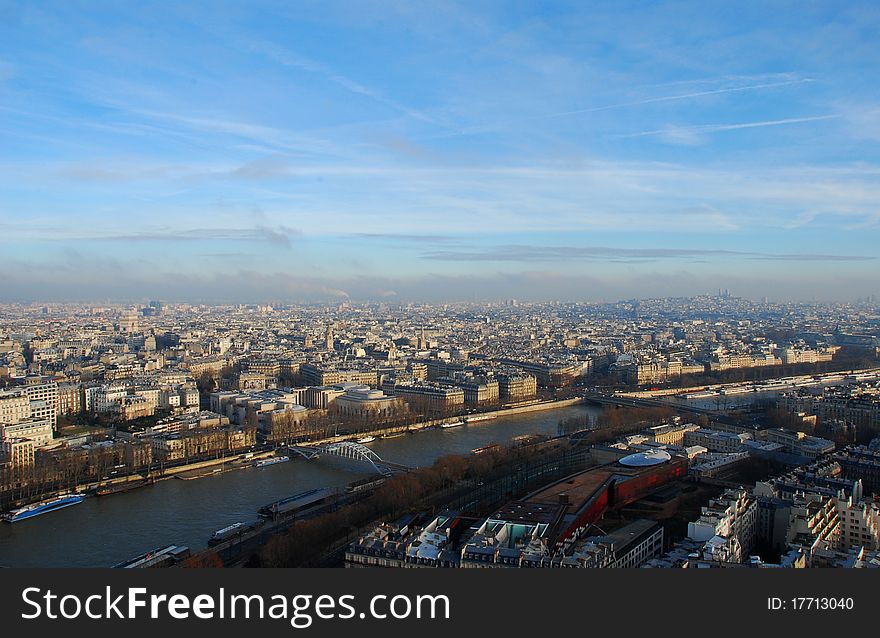 Photo of Paris Rhein on the second floor of eiffel tower. Photo of Paris Rhein on the second floor of eiffel tower