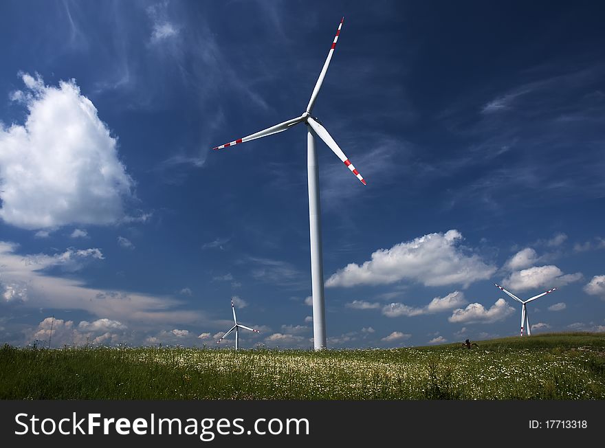 Giant windmiils in southern Poland. Giant windmiils in southern Poland