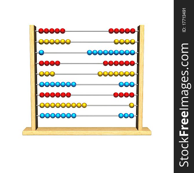 3d rendered image with abacus on white