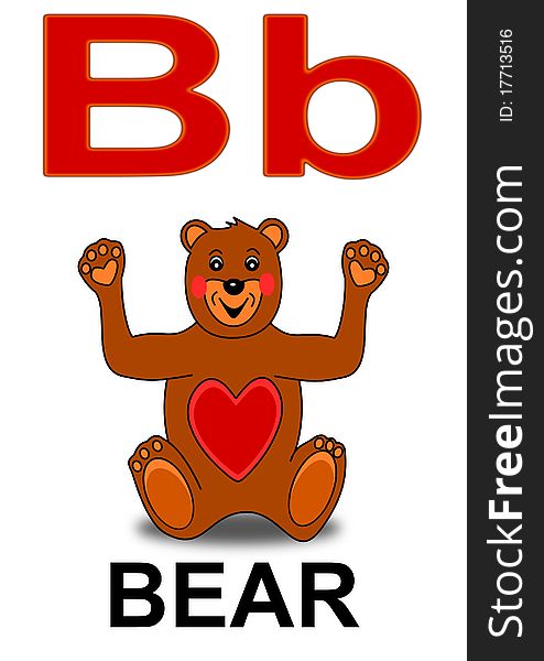 Alphabet school children bear letter illustration. Alphabet school children bear letter illustration