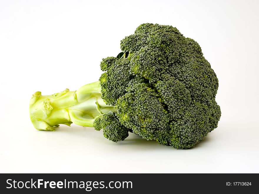 Fresh green sprouting broccoli on the white background. Fresh green sprouting broccoli on the white background