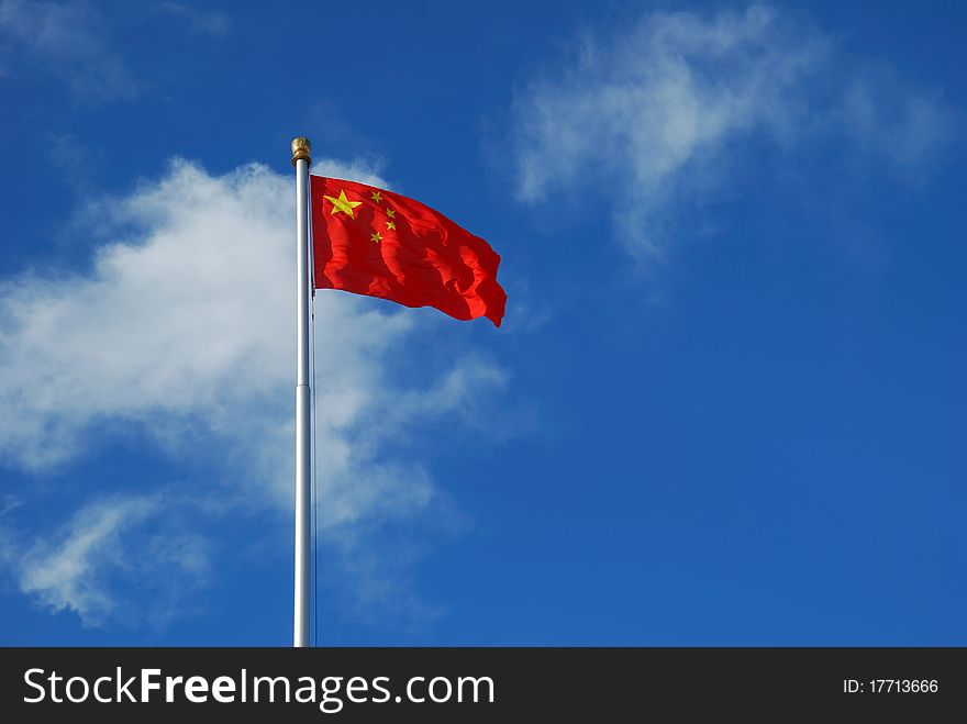 The national flag of China. Took at the tiananmen square.