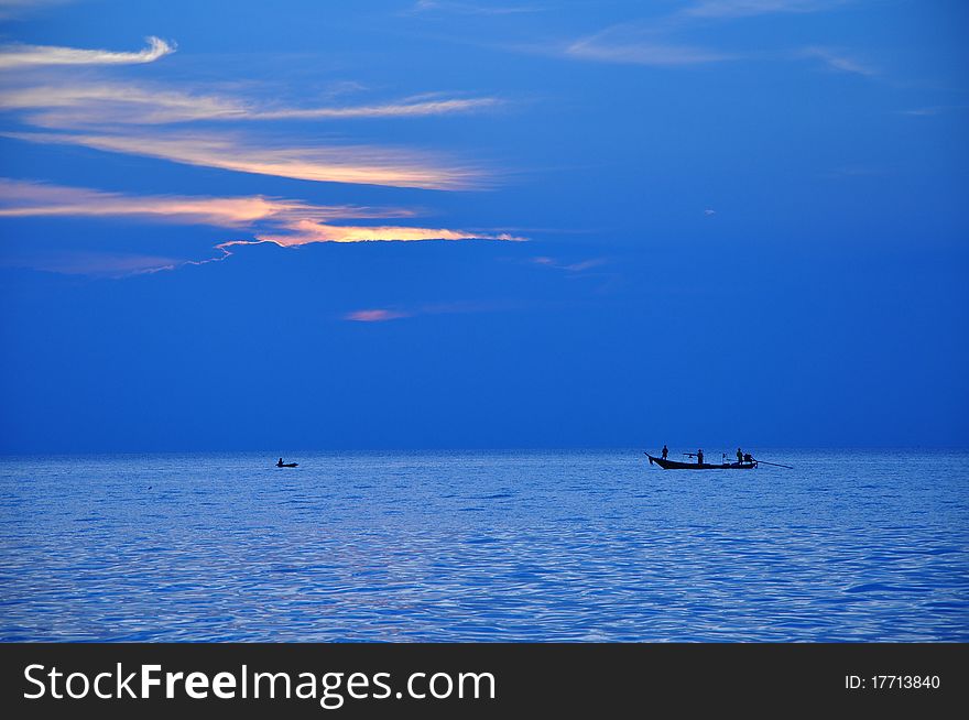 Sunset over sea at phaghan thailand
