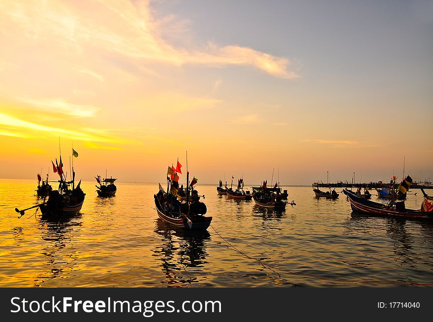 Sunset over sea at phaghan thailand