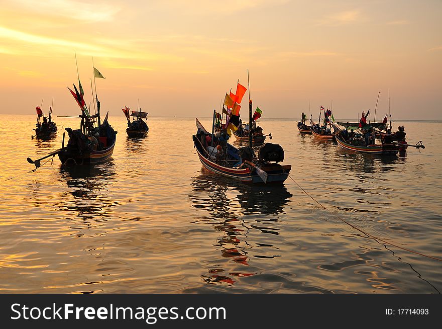 Sunset over sea at phaghan thailand