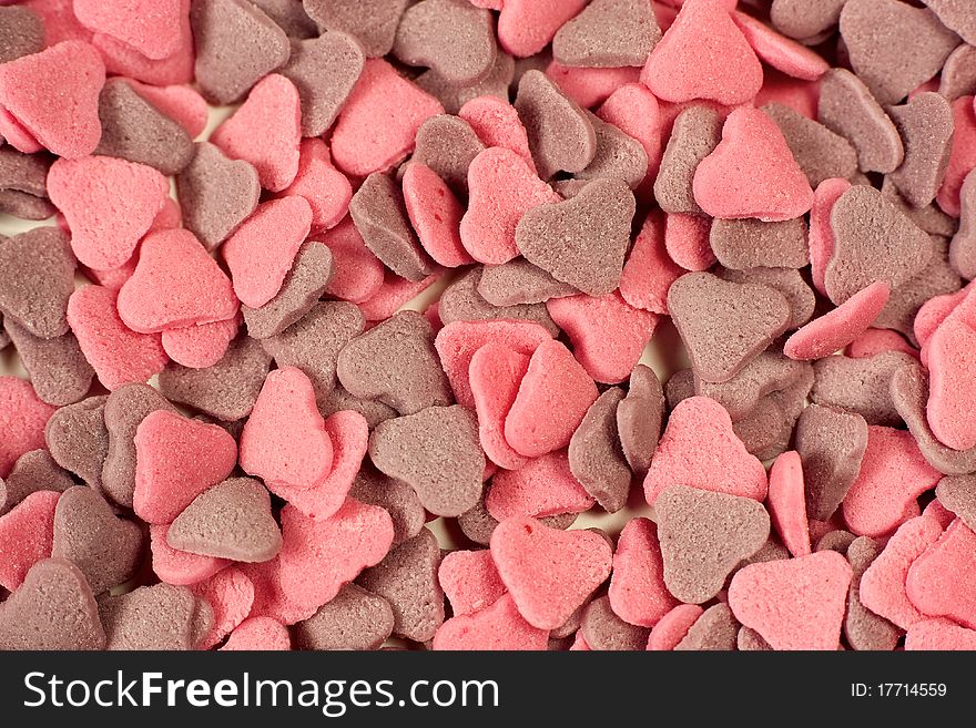 A close up of Valentine heart candy. A close up of Valentine heart candy