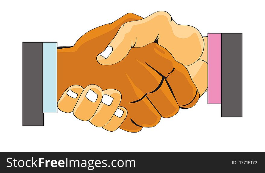 Shaking hands vector illustration isolated on white. Shaking hands vector illustration isolated on white