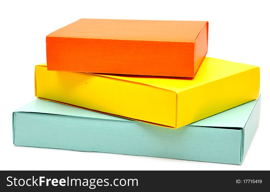 Gift boxes over white background