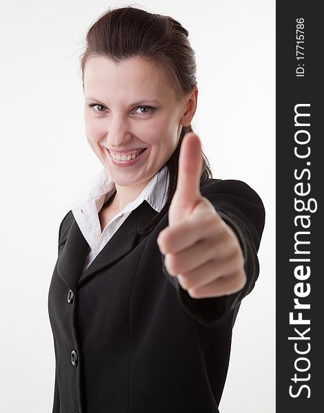 Smiling business woman on the white background. Smiling business woman on the white background