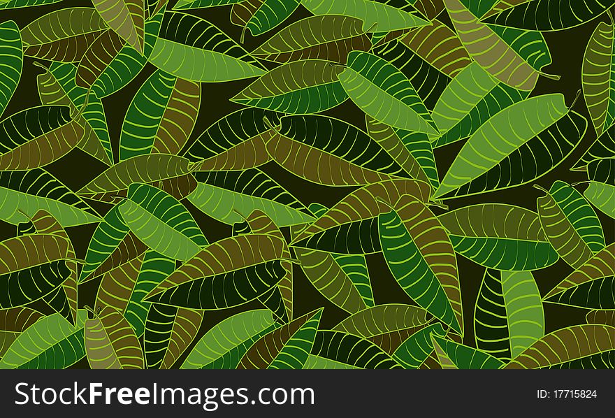 Seamless vector green leafs texture