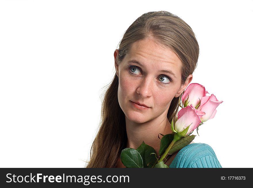 Portrait of a Beautiful Girl with Flowers