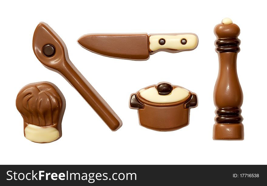 Different cooking icons from chocolate