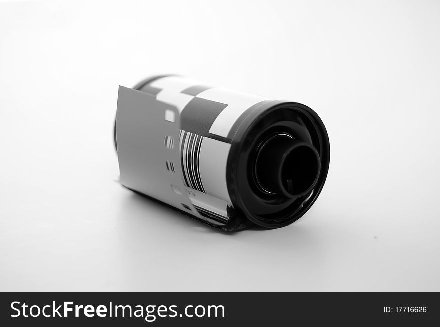 35mm film canister isolated on white background