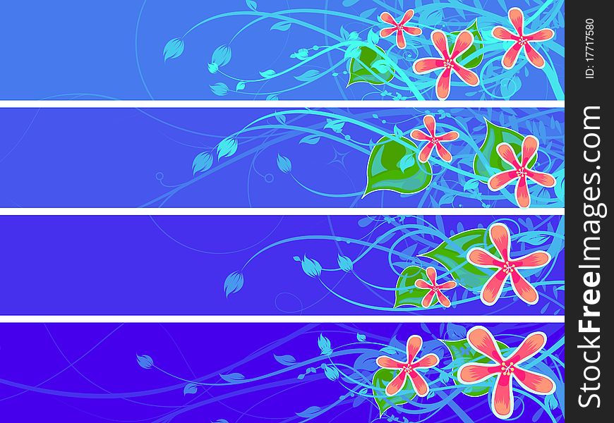 Separated floral banner set for your advert message