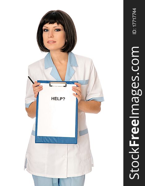 The doctor proposes her help to patients. The doctor proposes her help to patients