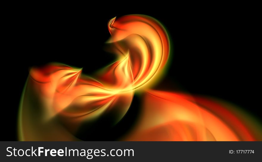 Yellow power flames abstract background