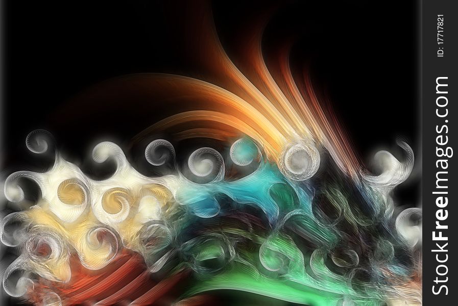 Waves and swirls painting composition for art backgrounds. Waves and swirls painting composition for art backgrounds.