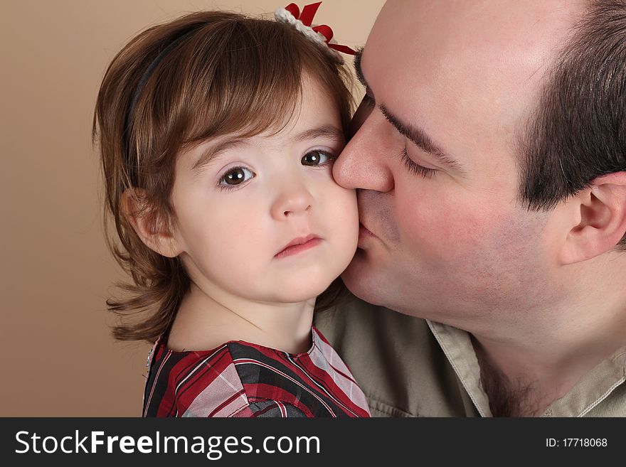 Portrait of a beautiful girl and her father. Portrait of a beautiful girl and her father