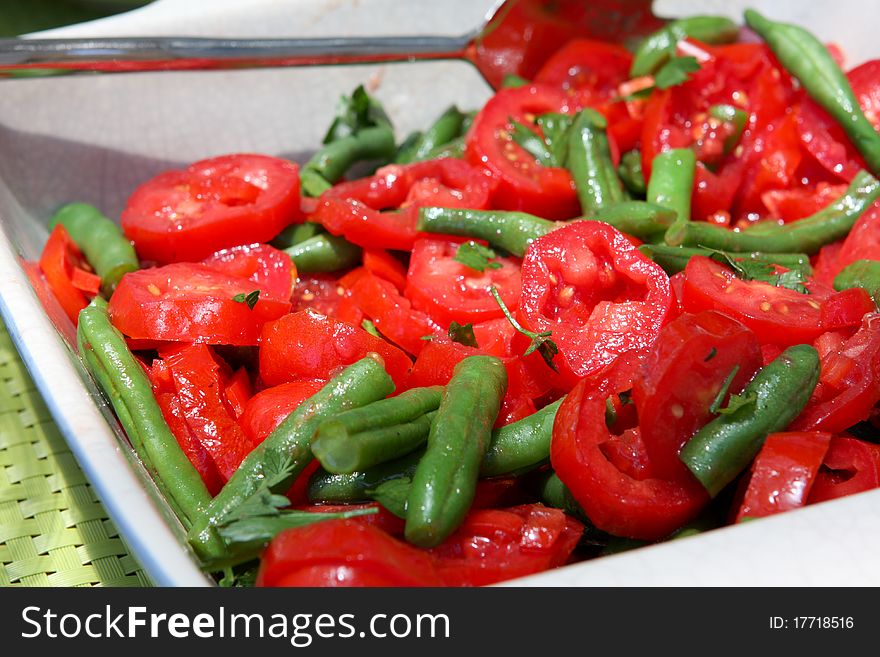 Bowl Of Tomato And Bean Salad