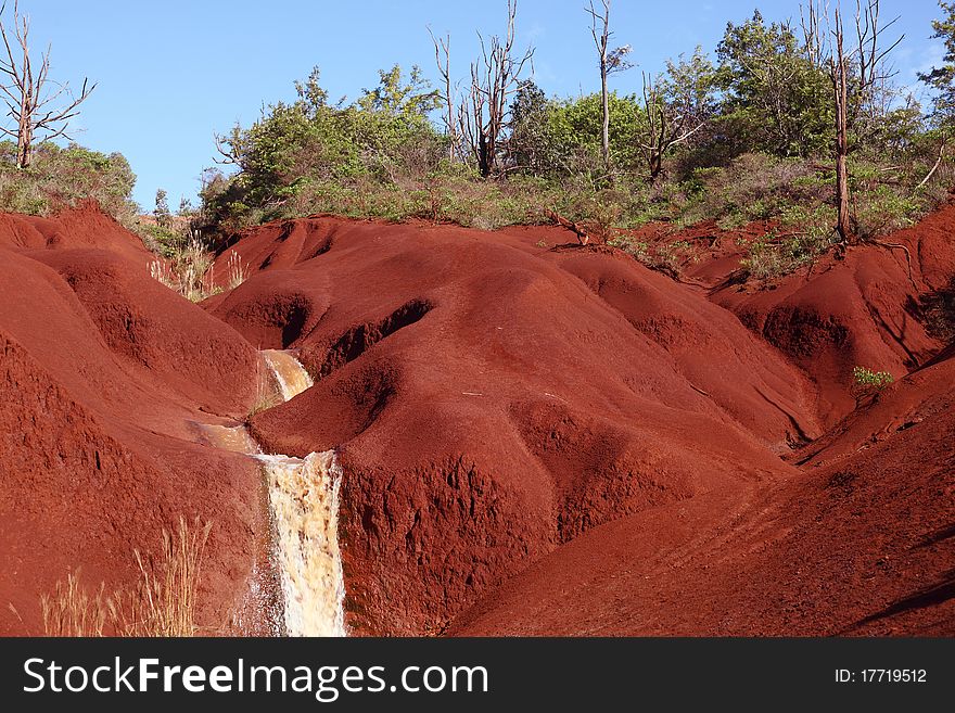 Red dirt of Waimea canyon, Kauai.