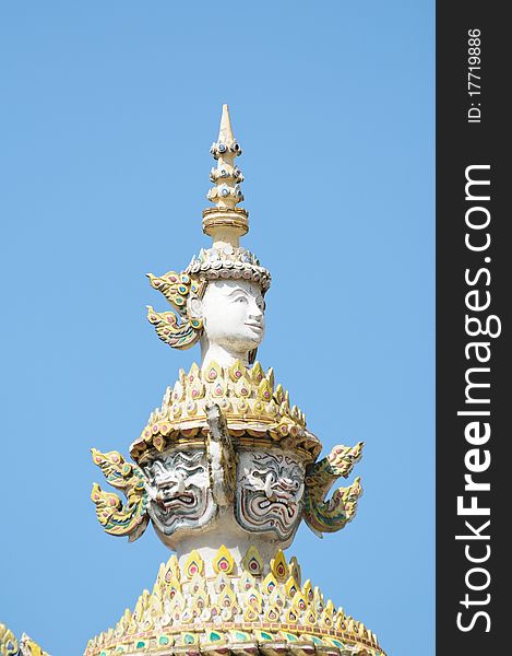 Giant Statues, at the Wat pha Kaew temple, Bangkok, Thailand