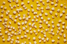 Tasty Caramel Popcorn On Color Background. Stock Photos