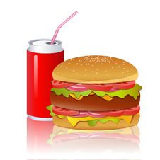 Burger With Cold Drink Royalty Free Stock Image Burger With Cold Drink Royalty Free Stock Image
