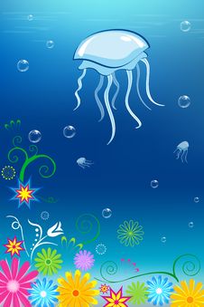 Floral Under Water Card Stock Photography Floral Under Water Card Stock Photography