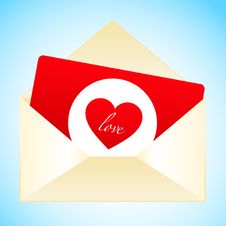 Simple Red Love Card With Envelope Stock Image Simple Red Love Card With Envelope Stock Image