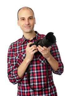 Man With Professional Camera Stock Images Man With Professional Camera Stock Images