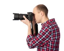 Young Photographer With Camera Stock Photo Young Photographer With Camera Stock Photo