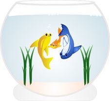 Goldfish In A Bowl.. Stock Photo