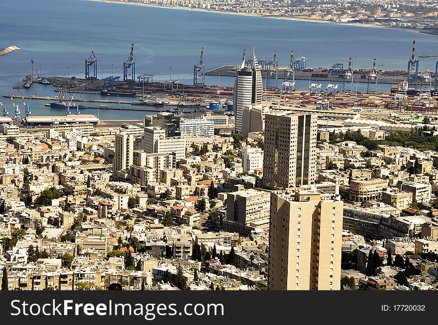 The view of the Haifa Cityscape