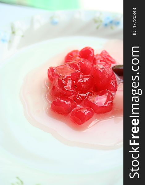 Traditional Thai dessert in the ceramic bowl