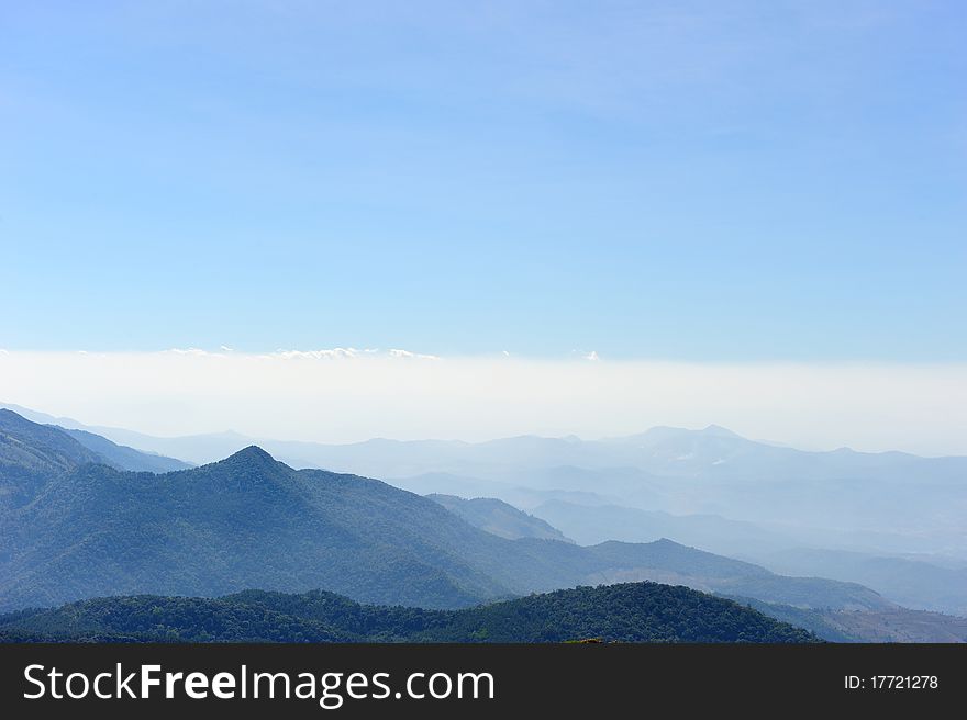 Scenic View from High Mountain