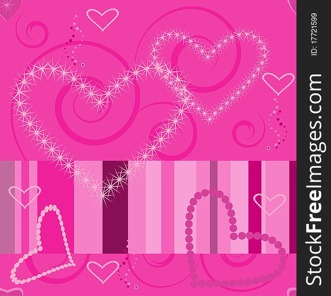 Repeated valentines seamless pattern on pink background. Repeated valentines seamless pattern on pink background