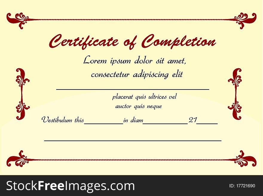 Illustration of education certificate on white background