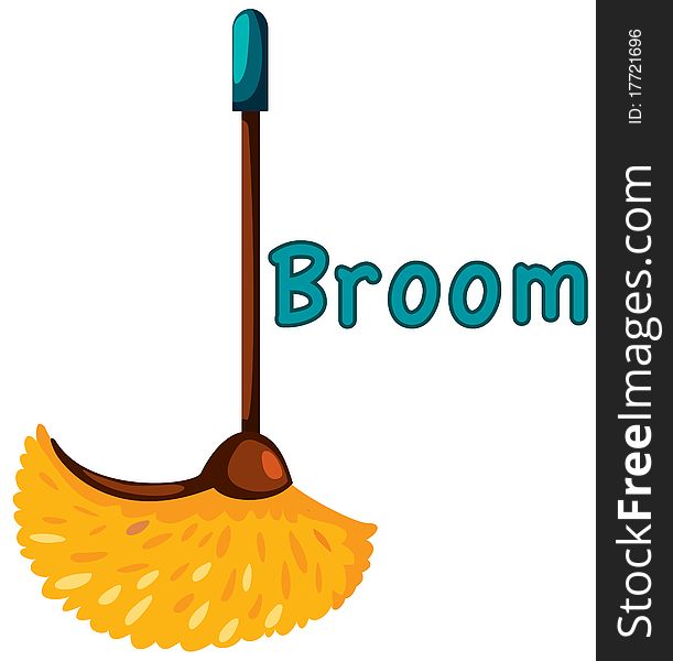 Illustration of isolated letter of broom on white background