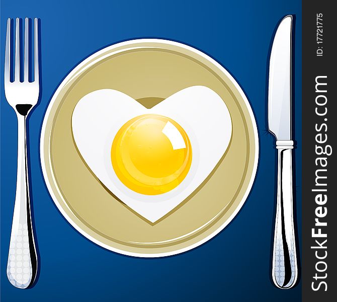 Illustration of heart shaped egg on abstract background