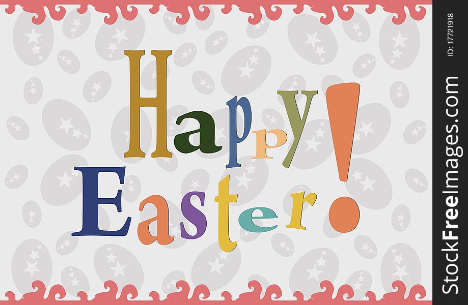 Easter greetings card with happy easter text